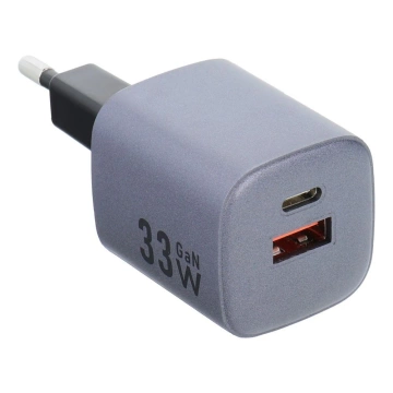 FORCELL F-ENERGY GaN Charger Type C USB A PD QC4.0 3A 33W Сірий