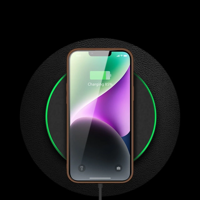 Dux Ducis Yolo case iPhone 14 elegant cover made of ecological leather brown