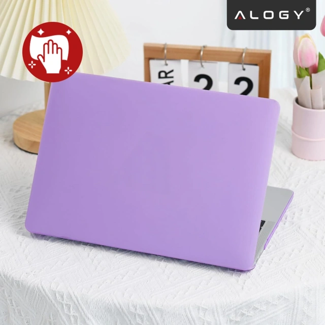 Case for Apple Macbook Air 13.6 2022-2025 (M2/M3/M4) – Flexible, matte protective case, lightweight and resistant – Alogy AirGuard™ Purple