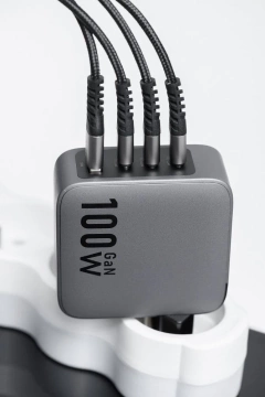 Зарядний пристрій Forcell GaN 100 Вт 3xUSB-C 1xUSB-A PD QC SFC