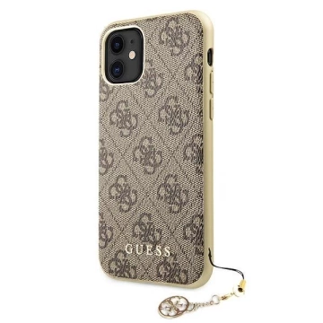 Guess GUHCN61GF4GBR iPhone 11 hnědé /brązowy pevné pouzdro 4G Charms Collection