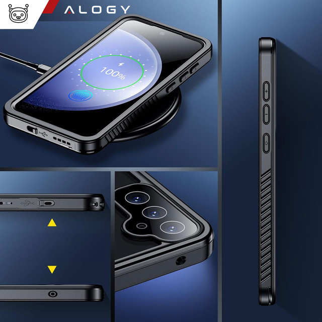 Puzdro pre Samsung Galaxy S23 FE Armored 360 vodotesné puzdro Armor IP68 Alogy čierne