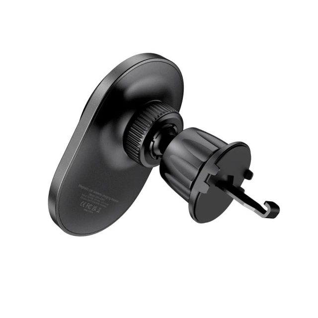 Магнітний індукційний автомобільний тримач MM15W-V1 Magnetic MagSafe Vent Car Mount Wireless Charger 15W for black black