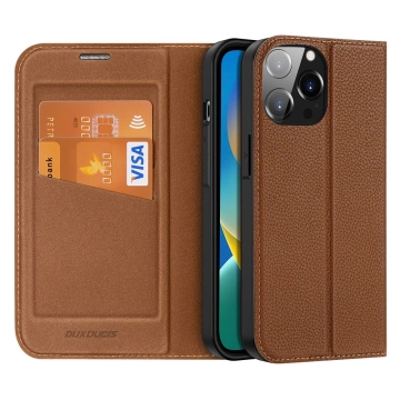 Чохол Dux Ducis Skin X2 для iPhone 14 Pro Max magnetic flip cover коричневий