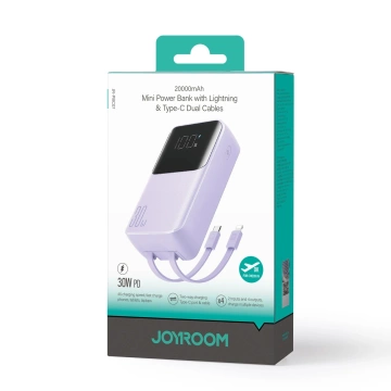 Powerbank Joyroom JR-PBC07 30W 20000mAh mit Lightning- und USB-C-Kabel