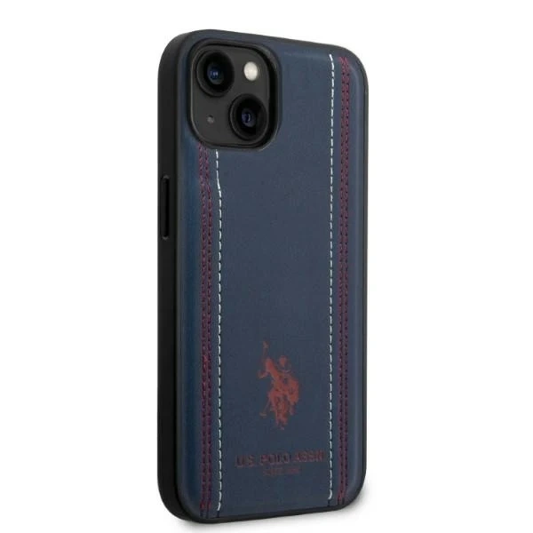 Чохол для телефону US Polo Leather Stitch iPhone 14 Plus 6.7" темно-синій