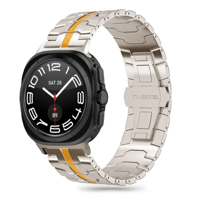 Bransoleta Stainless Line für Samsung Galaxy Watch Ultra (47 mm) Titan/Orange