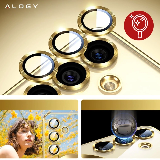 Чохол Alogy LuxeShield™️ Glamour Luxury Ring MagSafe із кришкою камери для Samsung Galaxy S24 FE, золотистий