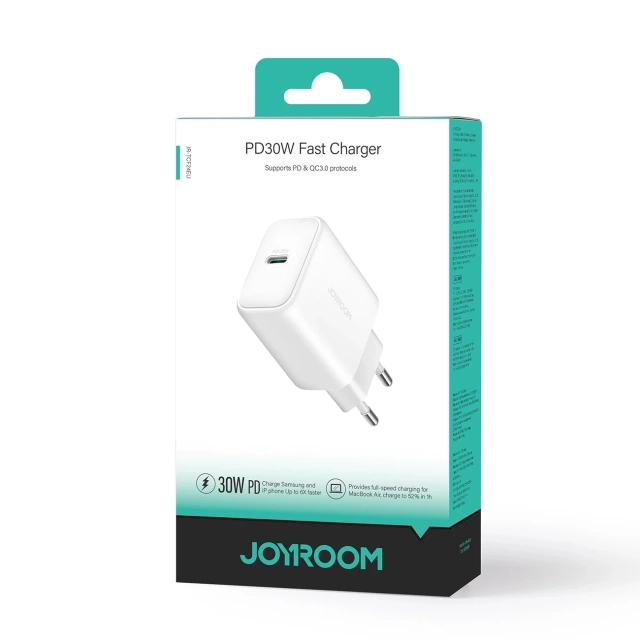 Мережевий зарядний пристрій Joyroom JR-TCF24 USB-C PD 30W QC SFC - білий
