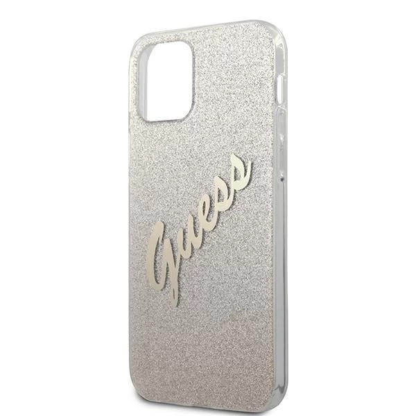 Guess GUHCP12LPCUGLSGO iPhone 12 Pro Max 6,7" złoty/gold Hardcase Glitter Gradient Script