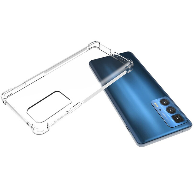 ShockProof Alogy silikonové pancéřové pouzdro pro Motorola Moto Edge 20 Pro Transparent