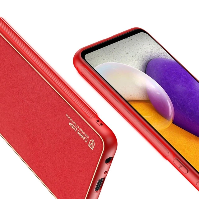 Dux Ducis Yolo elegant case cover made of ecological leather for Samsung Galaxy A72 4G red