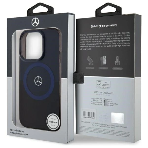 Puzdro Mercedes Case pre iPhone 16 Pro Max 6,9" čierne pevné puzdro MB Double Layer BiColor MagSafe