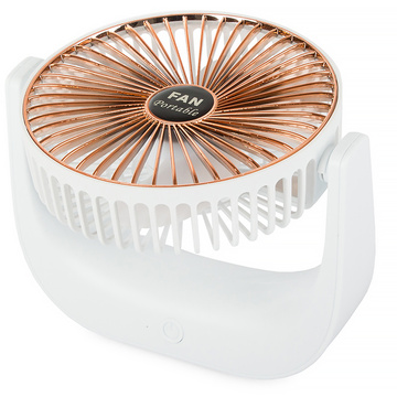 Stolní ventilátor Bezdrátový ventilátor Stojací přenosná dobíjecí baterie Tichý FAN Bílý