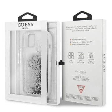Guess GUHCP13SLG4GSI iPhone 13 mini 5,4" srebrný/strieborný pevný obal 4G Big Liquid Glitter