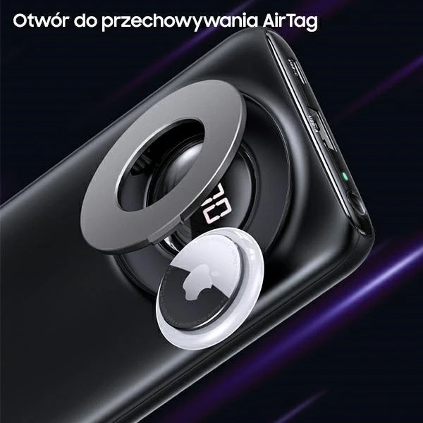 USAMS Powerbank PB62 10000mAh 20W QC3.0 PD Magnetic Wireless Fast Charge czarny/black 10KCD17101 (US-CD171)