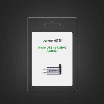 Перехідник UGREEN з USB Type C на micro USB сірий (50590)