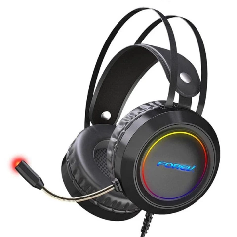 Gaming Headphones with Microphone FOREV FV-G95 LED USB Black