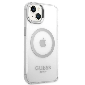 Etui Guess GUHMP14MHTRMS do Apple iPhone 14 Plus 6,7" srebrny/silver hard case Metal Outline Magsafe