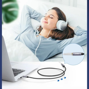 UGREEN kabel AUX prodlužovací kabel 3,5 mm mini jack 1m stříbrný (10592)