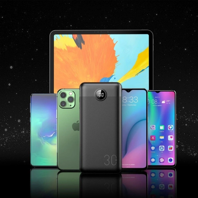 Powerbank External battery VEGER L30 - 30 000mAh LCD Quick Charge PD 20W black (W3008PD)