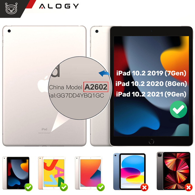 Pouzdro pro Apple iPad 10.2 9 Gen 8/7 2021/2020/2019 Smart Pencil Case Alogy TPU Kryt na tablet růžový