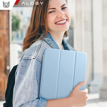 Glass Case for Apple iPad 10gen. 10.9" 2022 Tablet Case Alogy Smart Case Pencil Holder Blue