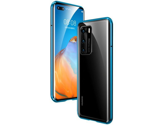 Double-sided Dr.Fit magnetic glass case for Huawei P40 Blue