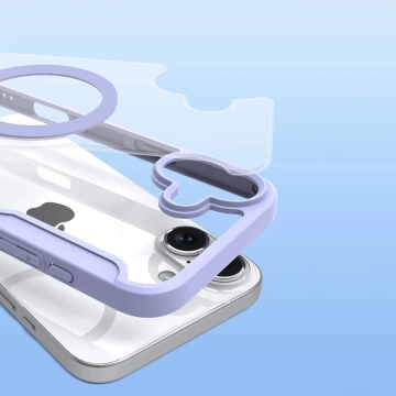 Чохол MagSafe для iPhone 16 Dux Ducis Skin X Pro фіолетового кольору з клапаном