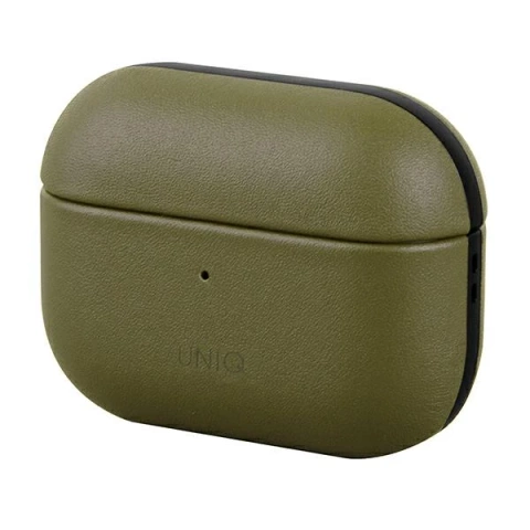 UNIQ Ochranné puzdro na slúchadlá Terra Case pre Apple AirPods Pro Genuine Leather olivová/olivová
