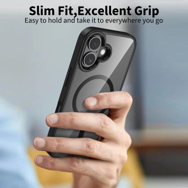 Etui do iPhone 17 Tech-Protect MagMat MagSafe Przezroczysto-Czarne