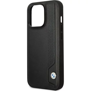 Etui für das Telefon BMW BMHCP14L22RBDK für das Apple iPhone 14 Pro 6,1" Czarny/Black Hardcase Leather Blue Dots