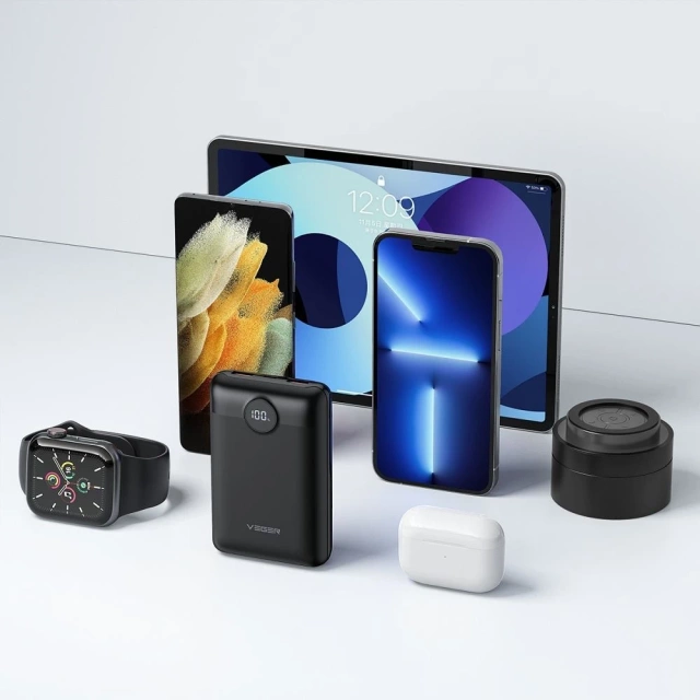 Powerbank External battery (POWER BANK) VEGER S20 - 20,000mAh LCD Quick Charge PD 22.5W black (W2053)