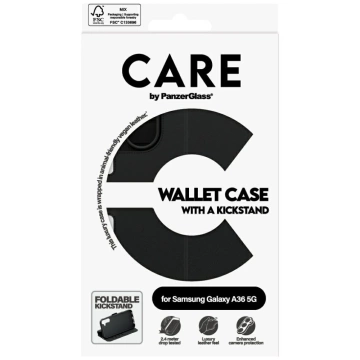 Чохол-гаманець CARE від PanzerGlass з підставкою для Samsung Galaxy A36 5G, чорний