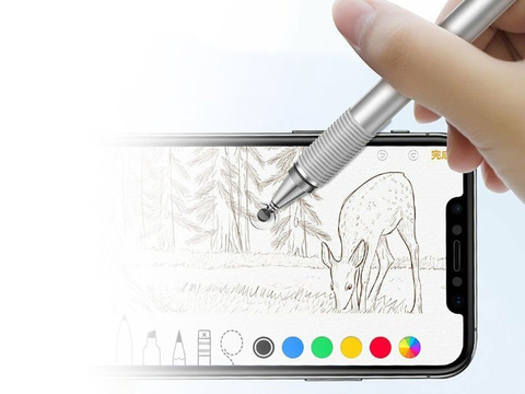 Dotykové pero na obrazovku 2v1 Precision Pen Baseus Household Pen Silver