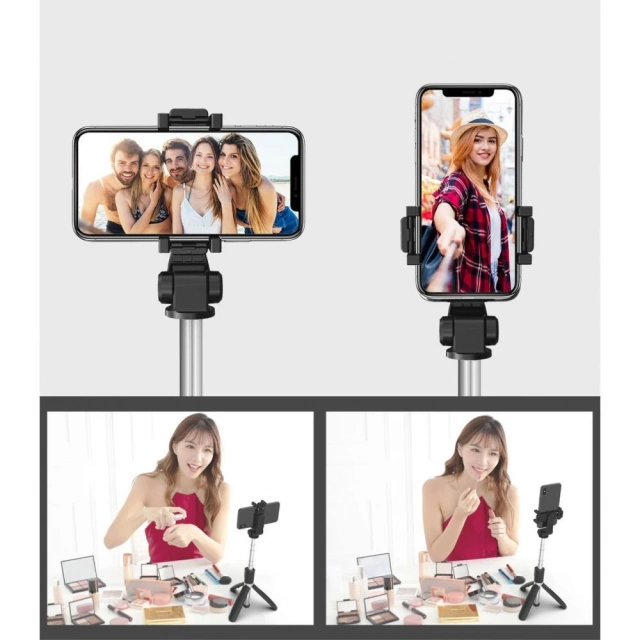 Stativ Selfie Stick L02S Wireless Tripod Black