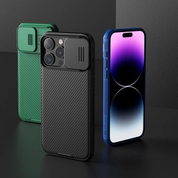 Magnetické puzdro Nillkin CamShield Pro pre iPhone 15 Plus s ochranou fotoaparátu – čierne