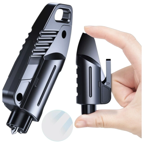 Alogy 2in1 Car Safety Hammer Window Breaker Seat Belt Cutter Black