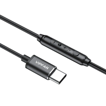 Vipfan M11 Kabelgebundene Kopfhörer, USB-C (Schwarz)