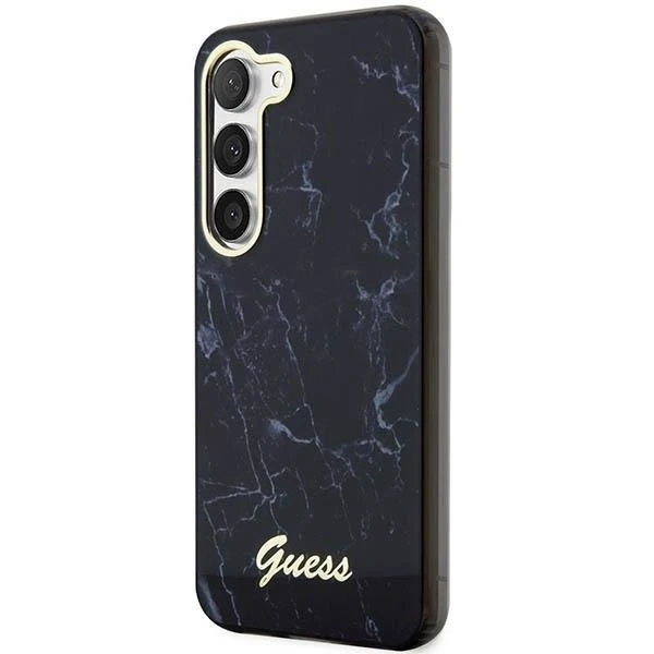 Etui Guess GUHCS23MPCUMAK do Samsung Galaxy S23 Plus S916 černé/černé pevné pouzdro Marble