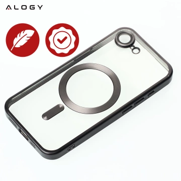 Pouzdro Alogy LuxeShield™️ Glamour Luxury Ring MagSafe s krytem fotoaparátu pro Apple iPhone 16e, černé