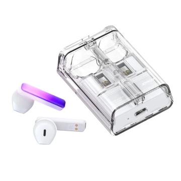 Joyroom JR-TC1 IceLens Series Bluetooth 5.3 LED TWS Headphones – White