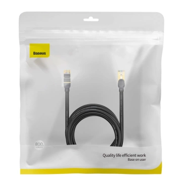 Baseus Speed ​​​​Seven sieťový kábel RJ45 10Gbps 8m čierny (WKJS010601)
