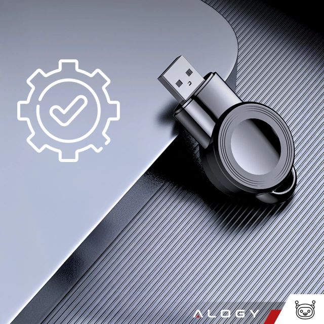 Mini indukční nabíječka pro Apple Watch USB Charging Alogy High-end Chip černá