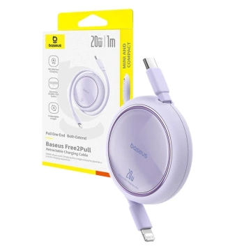 Kabel Baseus Free2Pull USB-C pro iP 20W 1m (fialový)