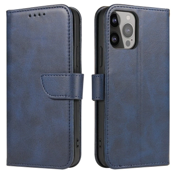 Елегантний чохол Magnet Phone Case для iPhone 13 Pro Max з відкидною кришкою та функцією підставки синього кольору