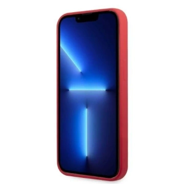 Karl Lagerfeld KLHCP13LSLMP1R protective phone case for Apple iPhone 13 Pro / 13 6.1" hardcase red/red Silicone Plaque