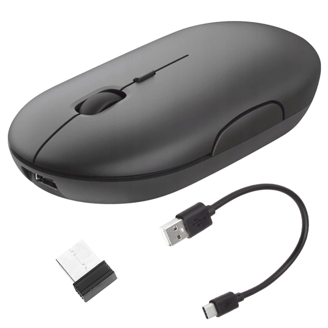 Alogy Wireless Mouse Ergonomic Small Mouse for Laptop PC Bluetooth 2.4GHz Silent Black