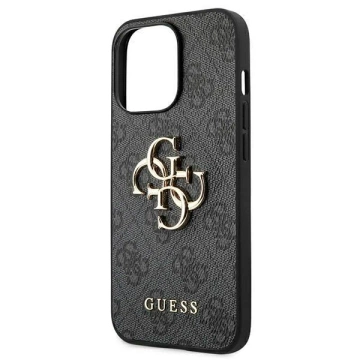 Etui Guess GUHCP13L4GMGGR для Apple iPhone 13 Pro / 13 6,1" чорний/сірий жорсткий чохол 4G з великим металевим логотипом