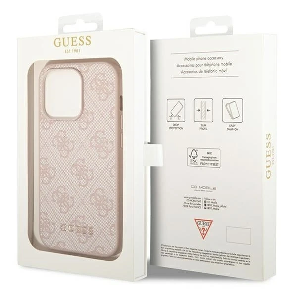 Etui Guess GUHCP14XG4GFPI для Apple iPhone 14 Pro Max 6,7" różowy/рожевий жорсткий чохол 4G Metal Gold Logo